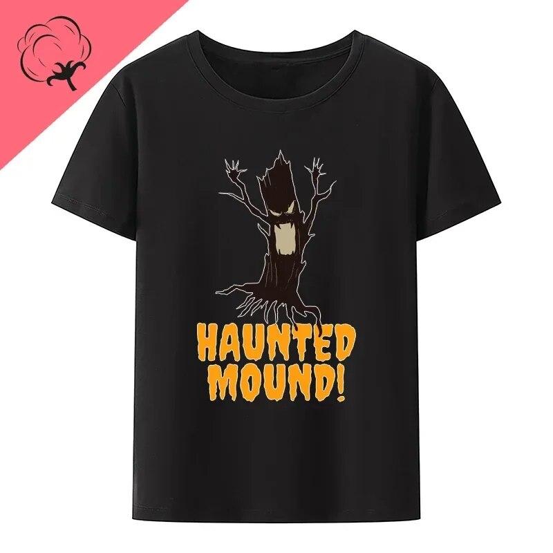Bavlněné tričko Sematary I Love Haunted Mound Populární trend Tvar srdce Unisex Krátký rukáv Grafika Halloween Neformální trička