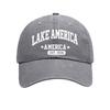 Washed Soft Top Baseball Cap AMERICAS Women's Fashion Printed Curved Brim Outdoor Sun Hat Men