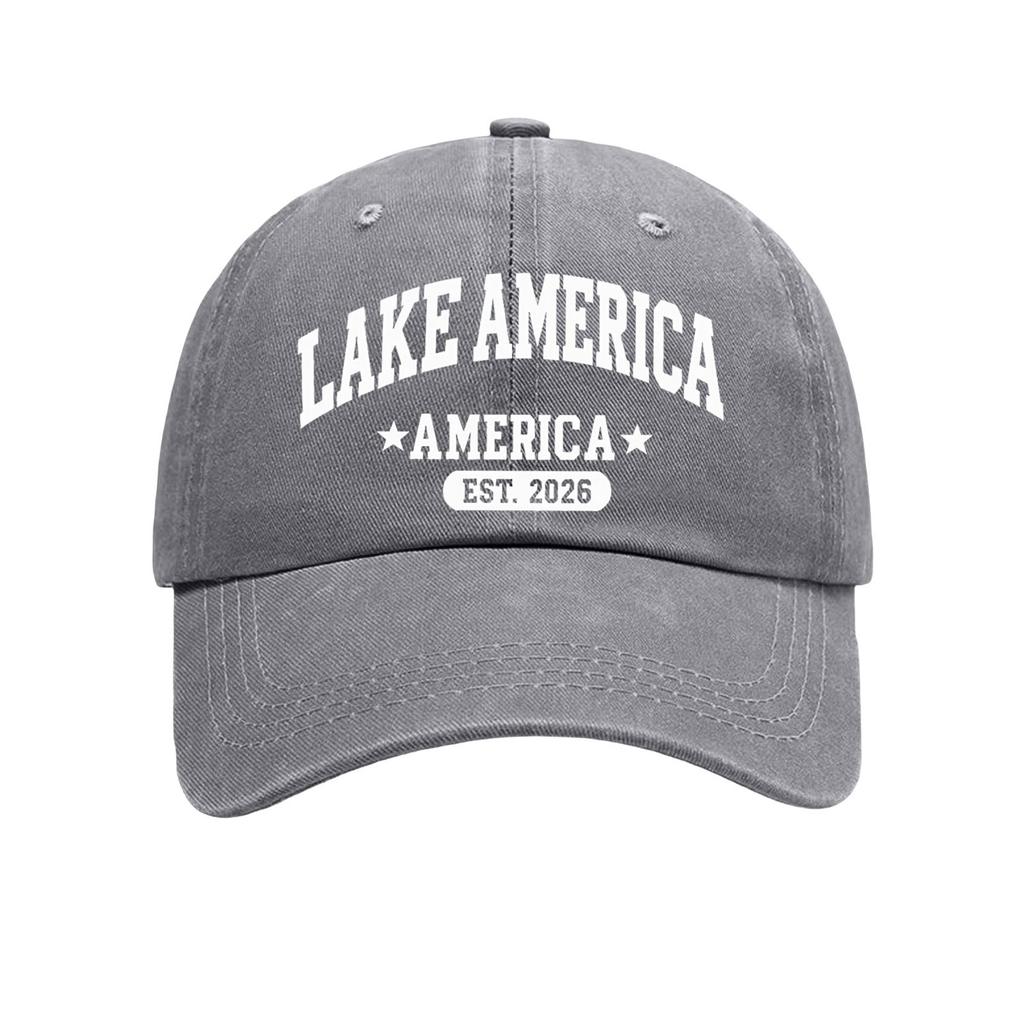 Washed Soft Top Baseball Cap AMERICAS Women's Fashion Printed Curved Brim Outdoor Sun Hat Men
