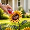 Outdoor Floral Landscaping Accents Vintage Sunflower Hummingbird Feeder, Metal Garden Stake Water Station, Decorative Lawn Stakes Bird Feeding