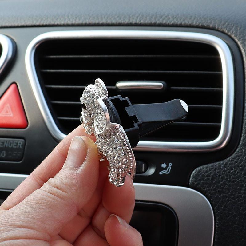 Cute Elephant Crystal Car Air Conditioner Vent Clip Fragrance