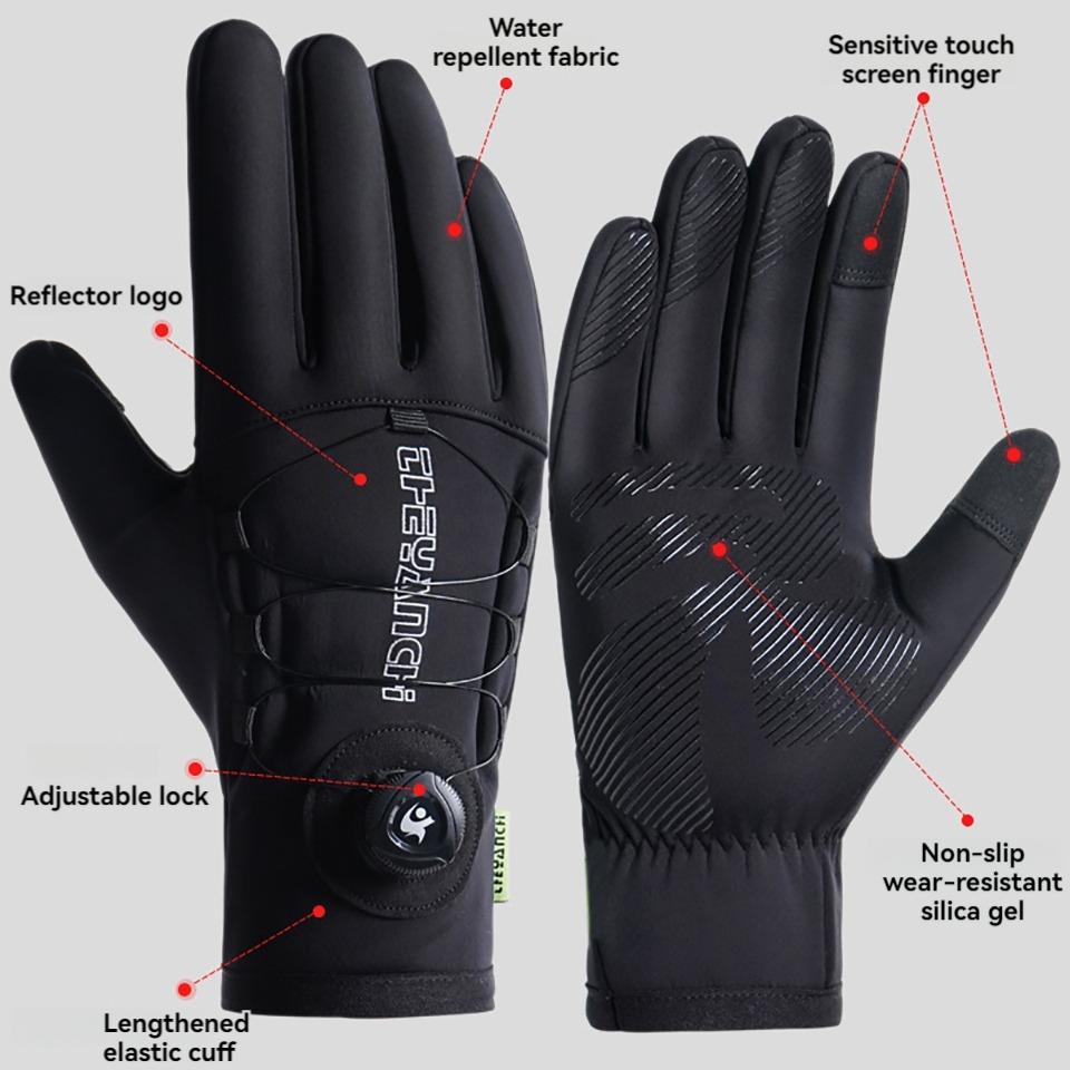 Winter Cold Resistant Warm Gloves for Men Outdoor Cycling Full Finger Gloves Windproof Touch Screen Gloves Skiing Climbing Sport