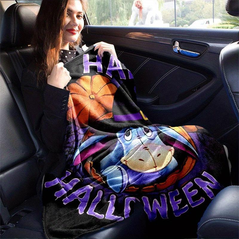 1pc Winnie the Pooh Halloween Printing Blanket - Soft, All-Season Throw for Office Blanket,  | Personalized Gift with Adorable Cartoon Design