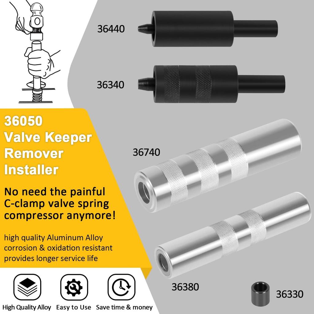 36050 Valve Keeper Remover Installer Kit Valve Spring Compressor & Retainer Removal Tool Fit for Toyota Four Cylinder & Chrysler New World Engines