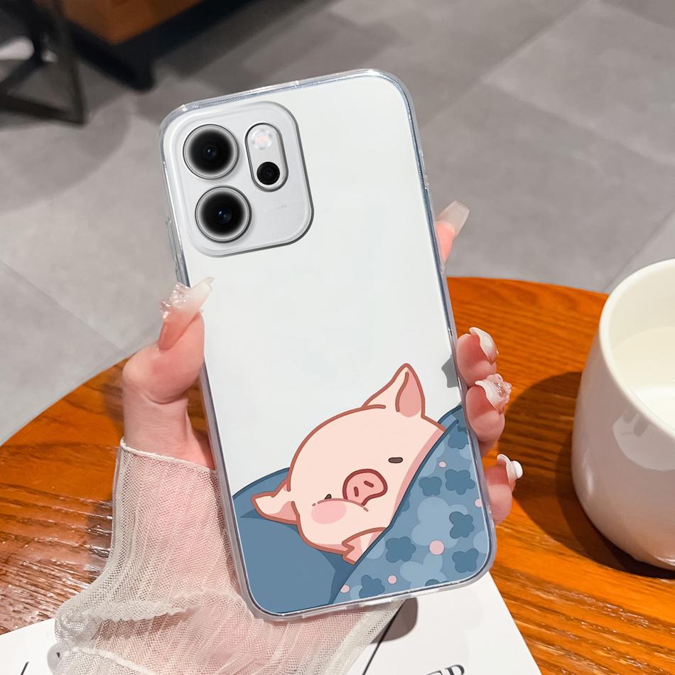 For Oppo Reno 14F 5G Phone Case Leisure Style Patterns Soft Silicone TPU Transparent Lightweight Cover For Oppo Reno14 F Capa