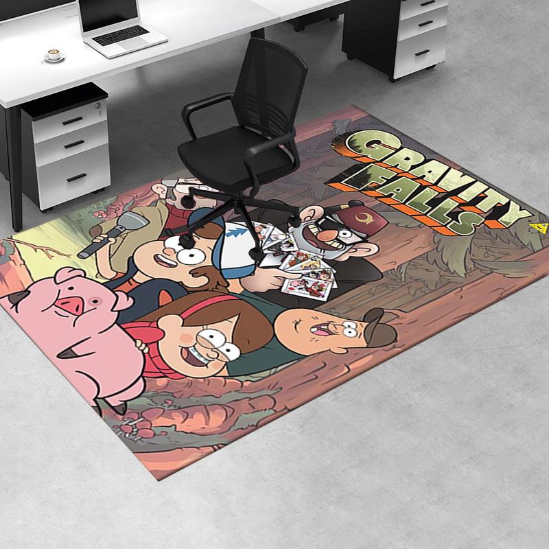 Tappeto Antiscivolo Stampato 3D Gravity Falls, Mystery Solvers, Caccia al Tesoro - Tappeto da Ufficio Lavabile in Lavatrice per Soggiorno, Camera da Letto, Ufficio - Varie Misure