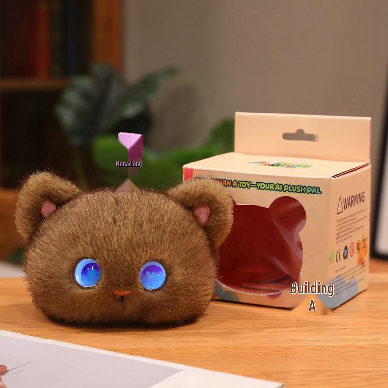 AI Interactive Plush Bear: Educational Companion & Desk Partner Gift for Girls AI Smart Elf 10x12 cm
