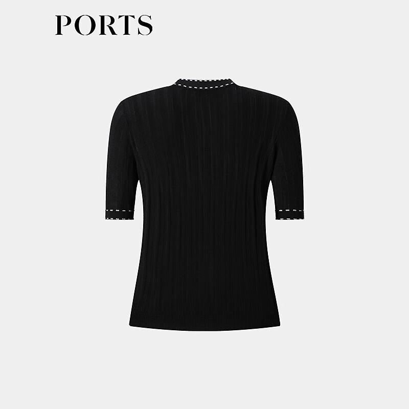 PORTS Women's 2025 Spring/Summer Contrast Edge Knit Cardigan