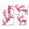 Christmas Bathroom Floor Mat Toilet Three-Piece Set