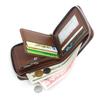 Men's Vintage Frosted PU Bi-fold Zipper Wallet with Coin Purse