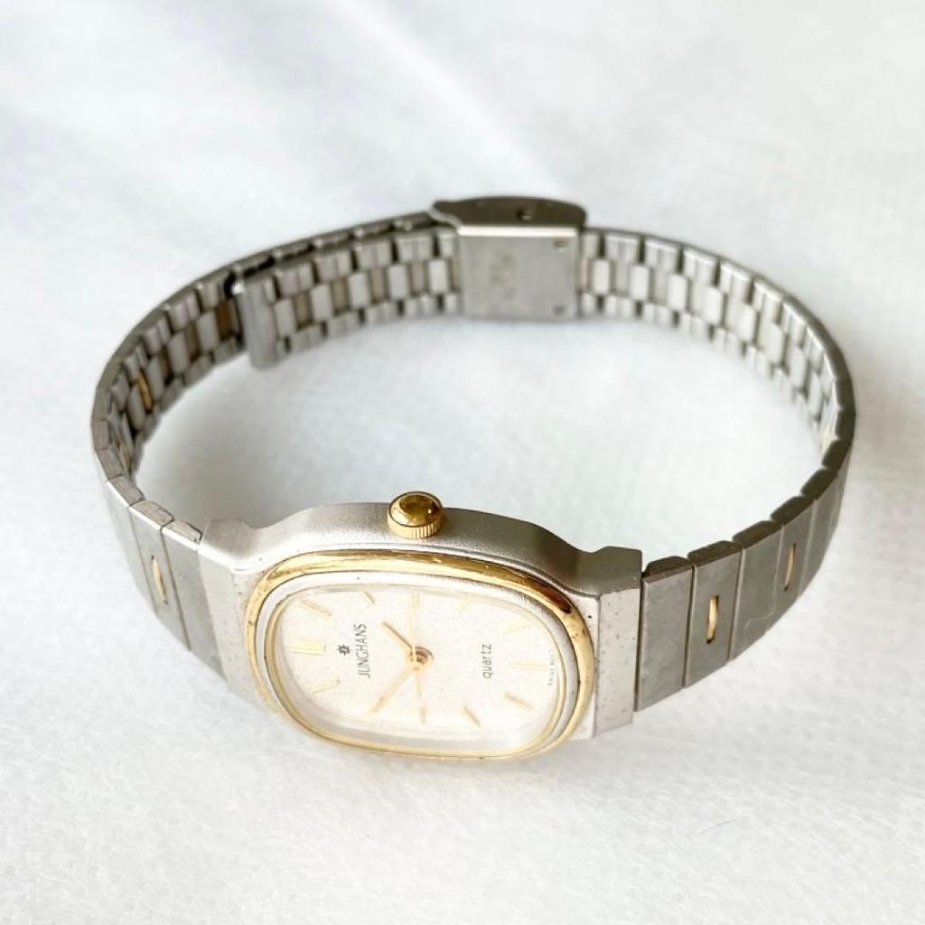 Used JUNGHANS Ladies Watch Wristwatch Silver Quartz