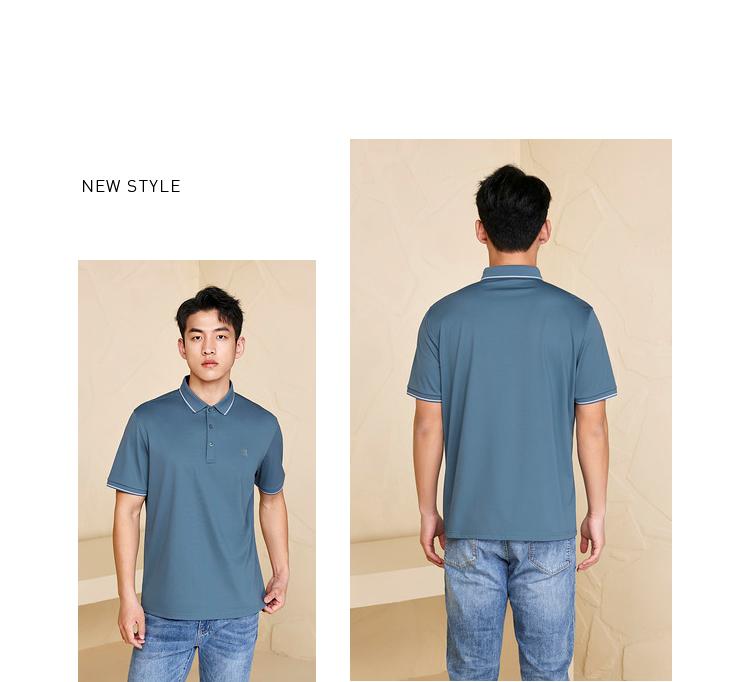 Iron free short sleeved polo shirt for spring and summer, new style, hanging and elastic, easy to take care of, cool top for men