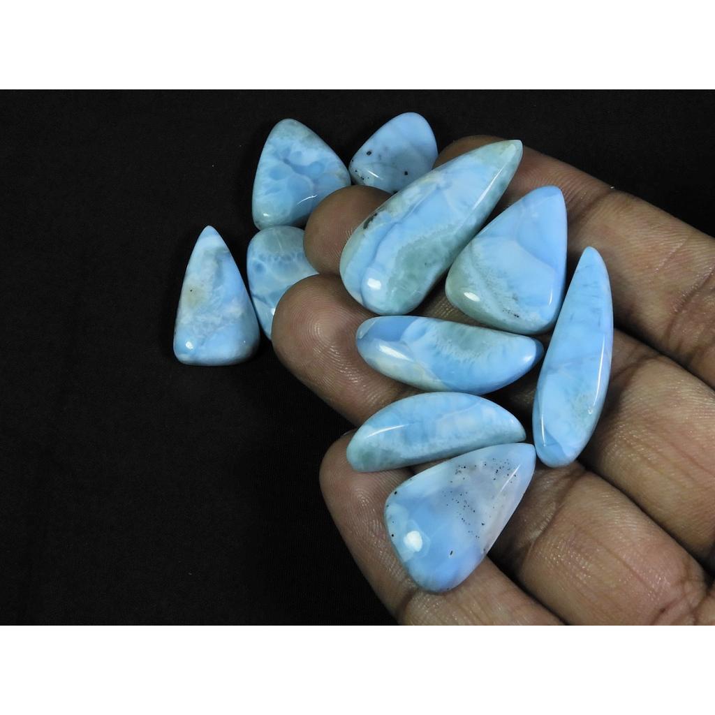 15X18-15X34MM Natural Larimar Pectolite Fancy Cabochon Loose Gemstone 12Pcs C-42