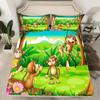 Set Copripiumino Scimmia Carina Set Biancheria da Letto Animale Cartone Animato per Bambini Set Biancheria da Letto Comodo e Caldo Adatto per Bambini Adolescenti