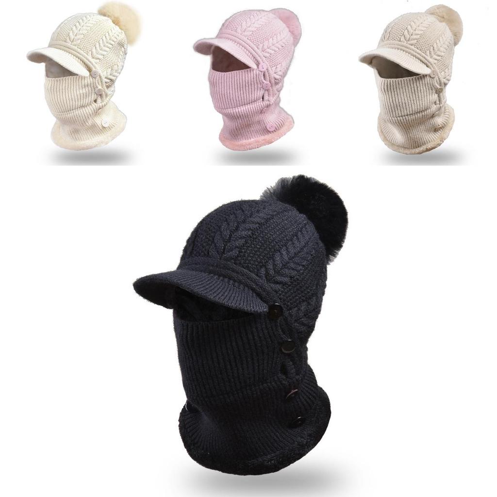 Winter Womens Knit Headgear With Ear Cover And Neck Warmth For Outdoor Activities