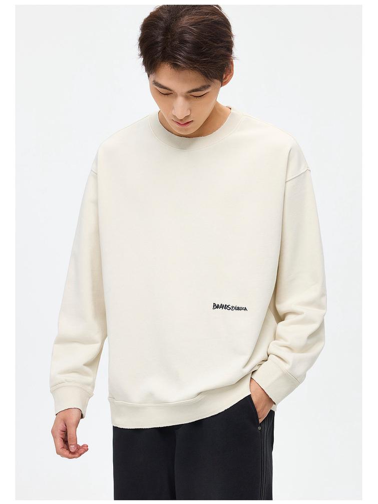 WOOG2005 Men's Embroidered Round Neck Casual Long Sleeve Hoodie - Autumn 2025 Collection 