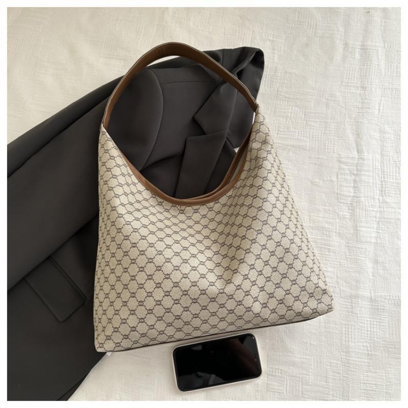 

Текстурированная модная клетчатая портативная сумка-тоут женская весенняя новая большая вместительная сумка через плечо ретро сумка под мышкой хаки