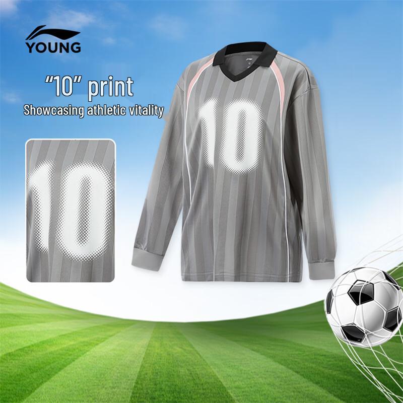 LI-NING Youth Unisex Pro Football Long Sleeve Polo Shirt