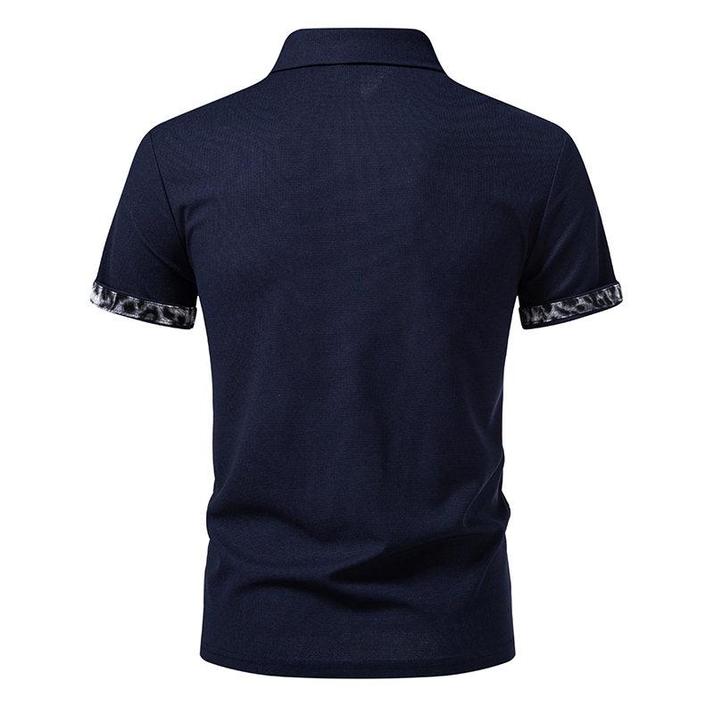 Summer Men's Solid Pocket Splicing Polo Shirts Short Sleeve Breathable Casual Contrast Color Lapel Collar Streetwear Basic Tops