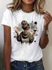 Y2k Hip Hop Unisexs Casual Graphic Tshirt  Dramatic Print With Wine Print Short Sleeve T Shirt Clothing Top Tee