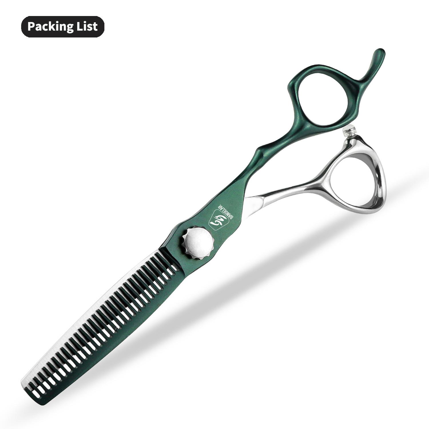 

Sangelar 6-дюймовые ножницы для волос из нержавеющей стали высокой твердости, парикмахерские ножницы для парикмахерских, стилист, режущий инструмент для истончения, парикмахерские ножницы для салона и дома Thinning Scissors зелёный