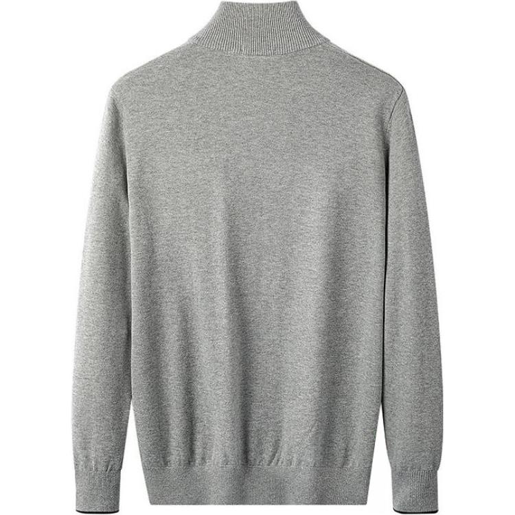 Timberland Felpa da uomo a maniche lunghe casual da esterno a collo alto tinta unita grigia A5SEM-052