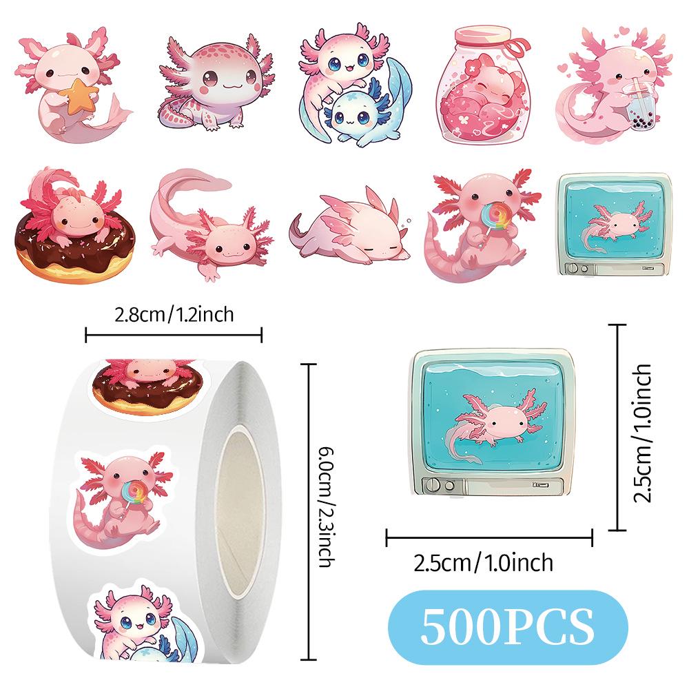 Pink Salamander DIY Cartoon Journal & Sealing Stickers - 500/Roll