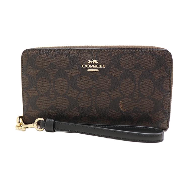 Coach 19 Brand Logo Zipper Wallet Women Wallet Walnut CW778-IMXAQ