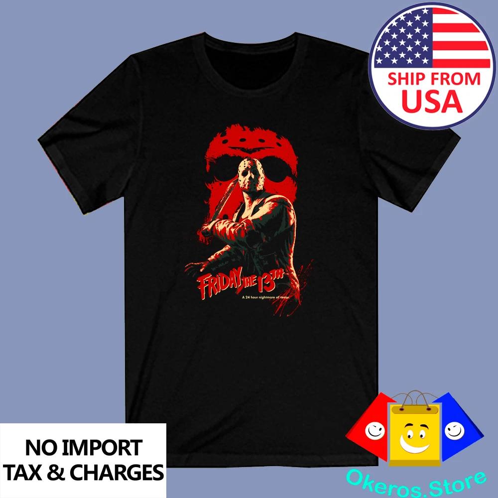 Friday The 13th Jason Voorhess Horror Movie Black Size S to 3XL 4XL