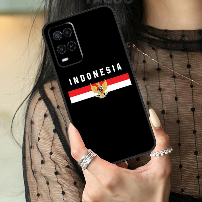 Indonesia Passport Flag Map Case For Oppo A74 A94 A54 A80 A60 A40 A18 A38 A58 A78 A98 A96 A76 A16 A15 A17 A57 A77 A5 Pro
