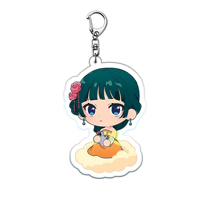 Anime Cat Girl Whisper Keychain Acrylic Pendant Double-sided 4cm