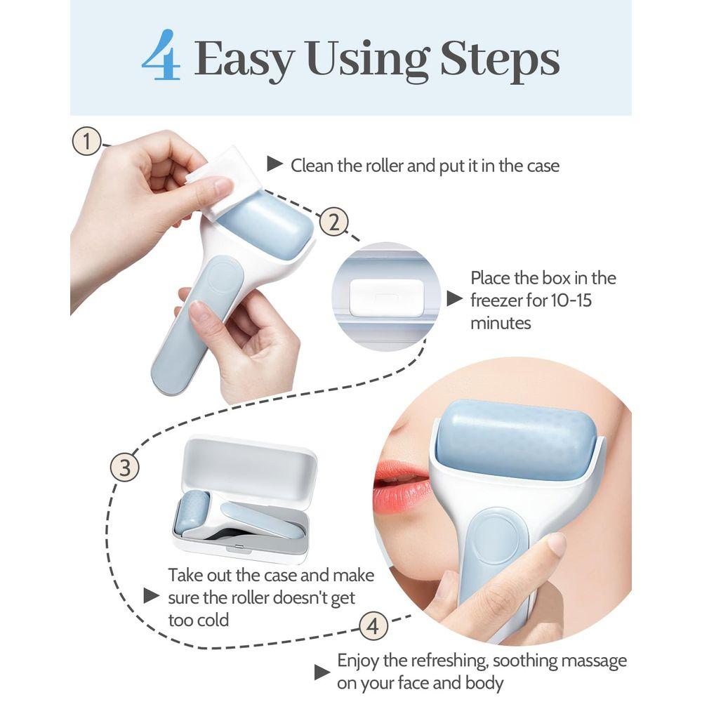 Luxury Facial Roller Set for Acupressure, Lymphatic Drainage, and Women's Self-Care