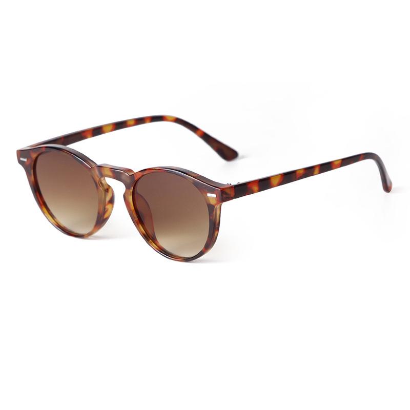 Classic Vintage Tortoiseshell Small Round Sunglasses for Men Women Brand Design Classic Green Sun Eyeglasses Lentes De Sol Mujer Gafas