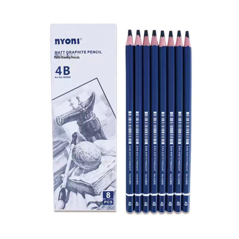 

Neoni Matte Green Bamboo Sketch Pencils - 12B/2B Non-Reflective for Art Students & Exams