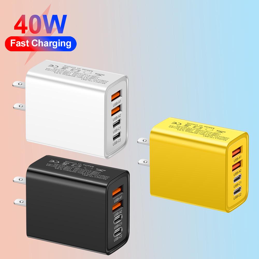 2.4A Dual PD+USB Mobile Charger with US/EU/UK Plug