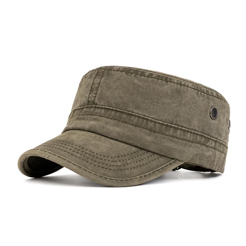 Men's Summer Flat Top Washed Military Baseball Cap