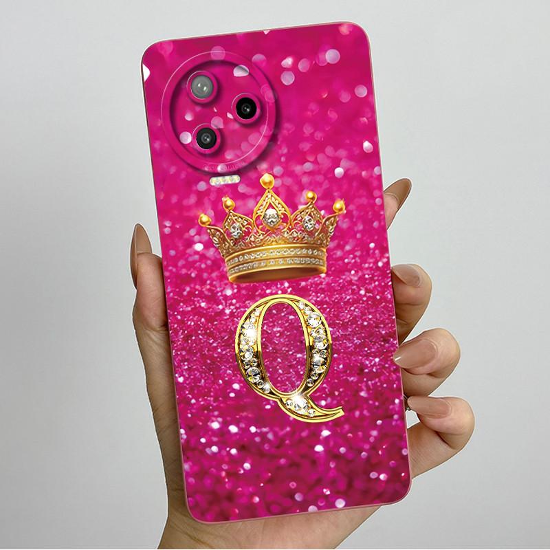 For Infinix Note 12 Pro 4G / Note 12 (2023) X676C X676B Fashion Initial Letter Couple Phone Case Soft Silicone TPU Protective