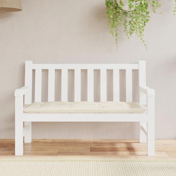 VidaXL Garden Bench Cushion, Bench Cover with String Ties, Waterproof Outdoor Cushion, Cream 120x50x7 Cm 361585