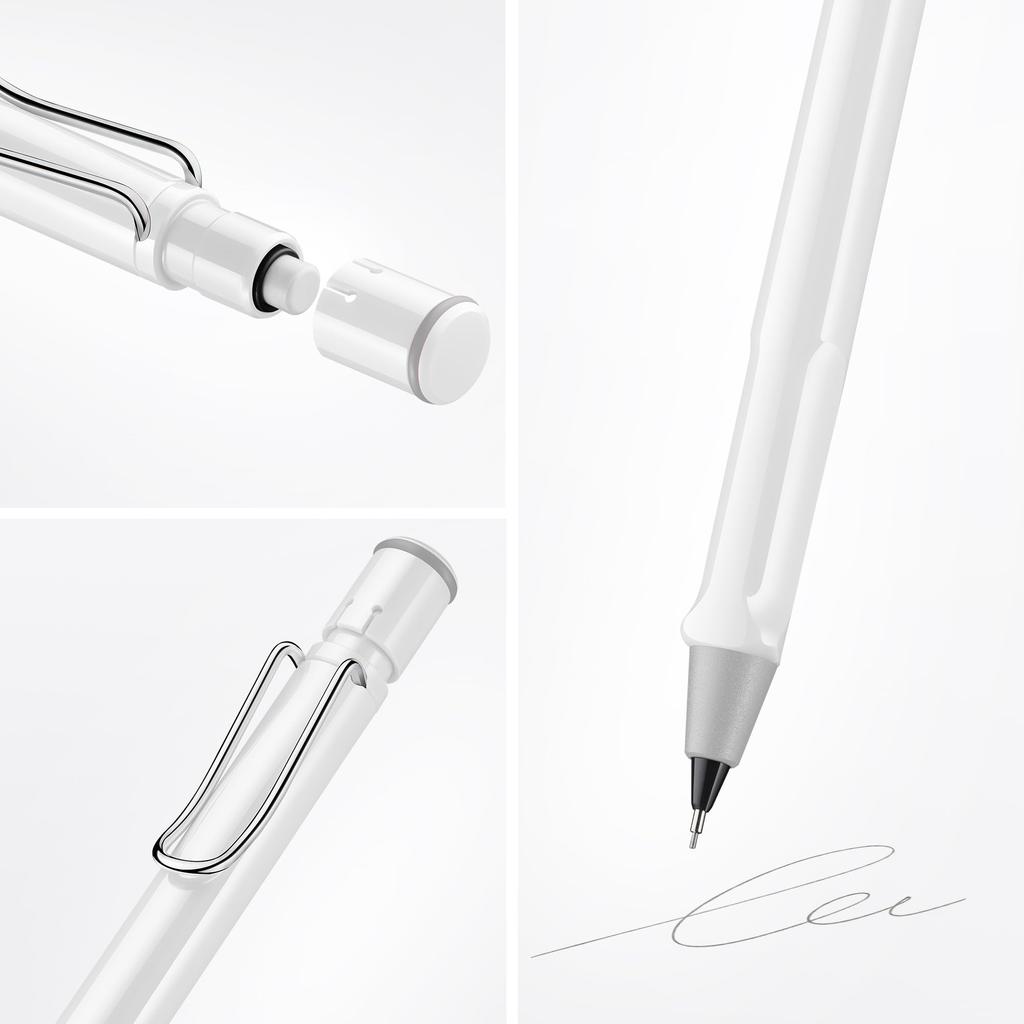 LAMY Safari White Pencil Ergonomic Grip Mechanical Pencil with Durable ASA Plastic Body Ideal for Writing and Drawing Includes LAMY M 41 Fine Point