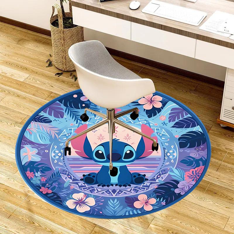 1pc Lilo and Stitch Tropical Mandala Round carpet, Made of Polyester,Perfect for Decorating Office Chairs, Living Rooms,fplt215