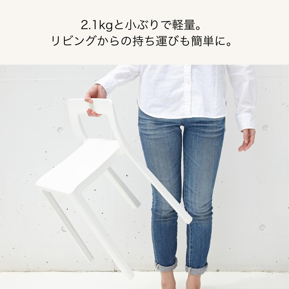 [Iwatani Materials Official] ENOTS Minimal Chair, Green, with Chair Pad Set, Approx. W36 X D33 X H56cm, Stackable, Multi-Chair, Lightweight, Compact