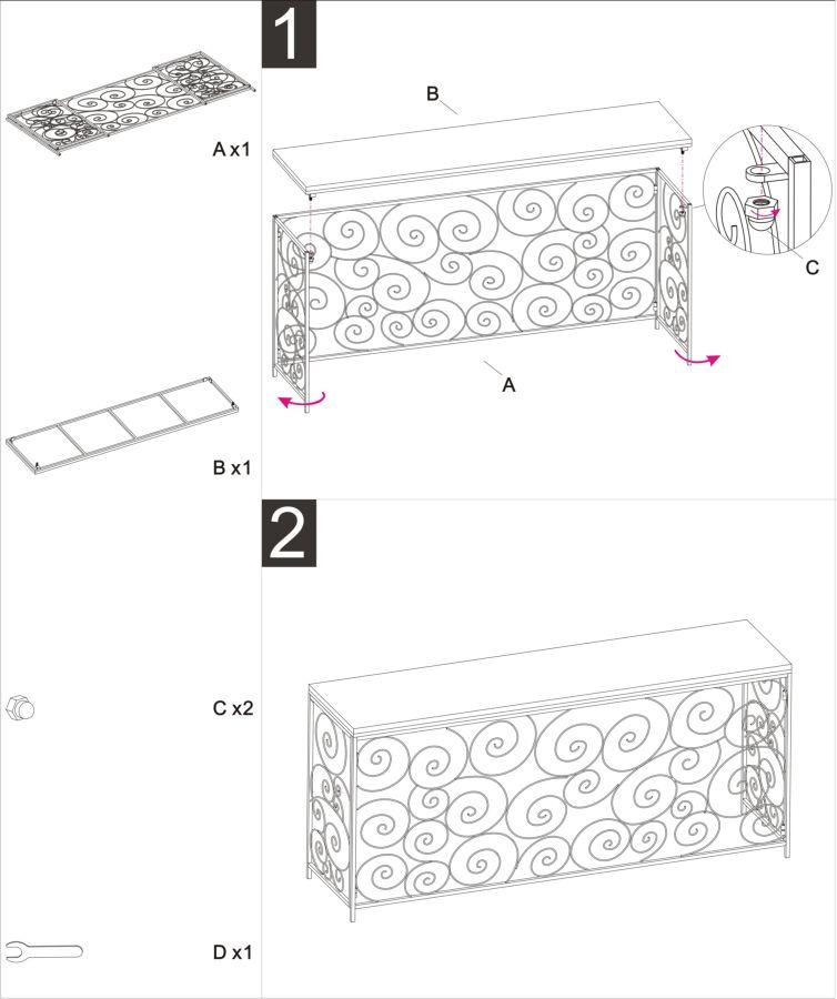 Konsole Spirale Cm 140X36X82