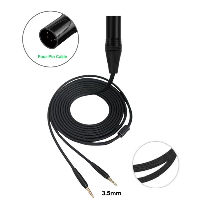 Replacement Headphone Cable 4PinXLR To Two 3.5mm Jacks for T1 2nd / T5P Headphones Headset Audios Line