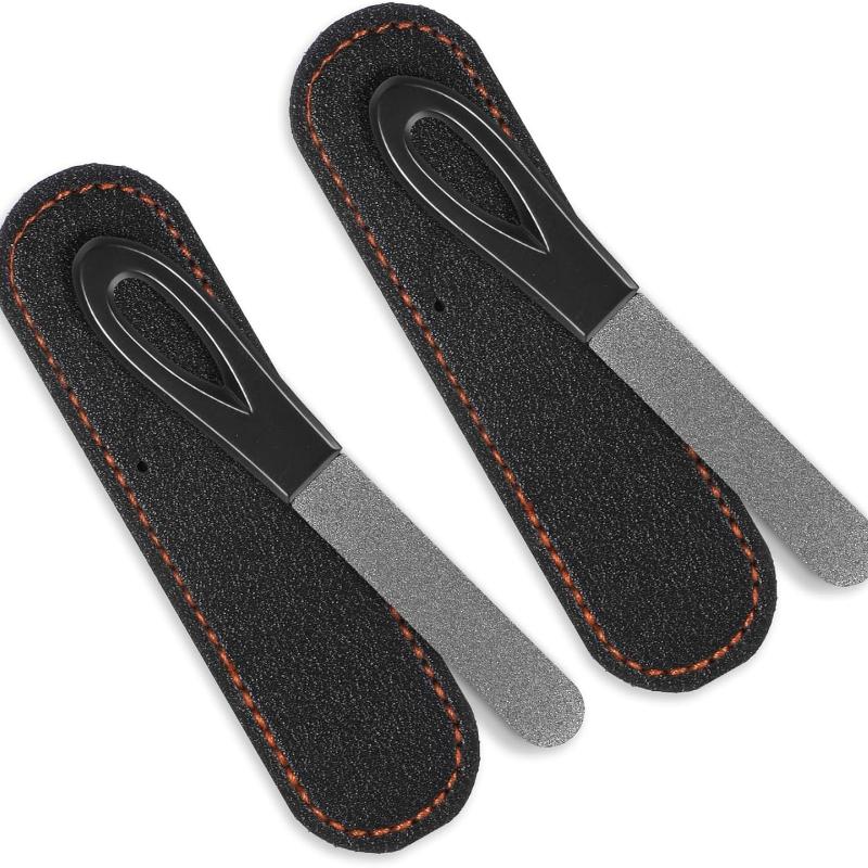 Xiaomi Ouriner Metallnagelfeile Edelstahl Doppelseitige Reise-Nagelfeile mit Lederetuis und Anti-Rutsch-Griff für Damen und Herren