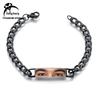 Stainless Steel Curved Plate Photo Bracelet - Personalized Engraved Couple Design