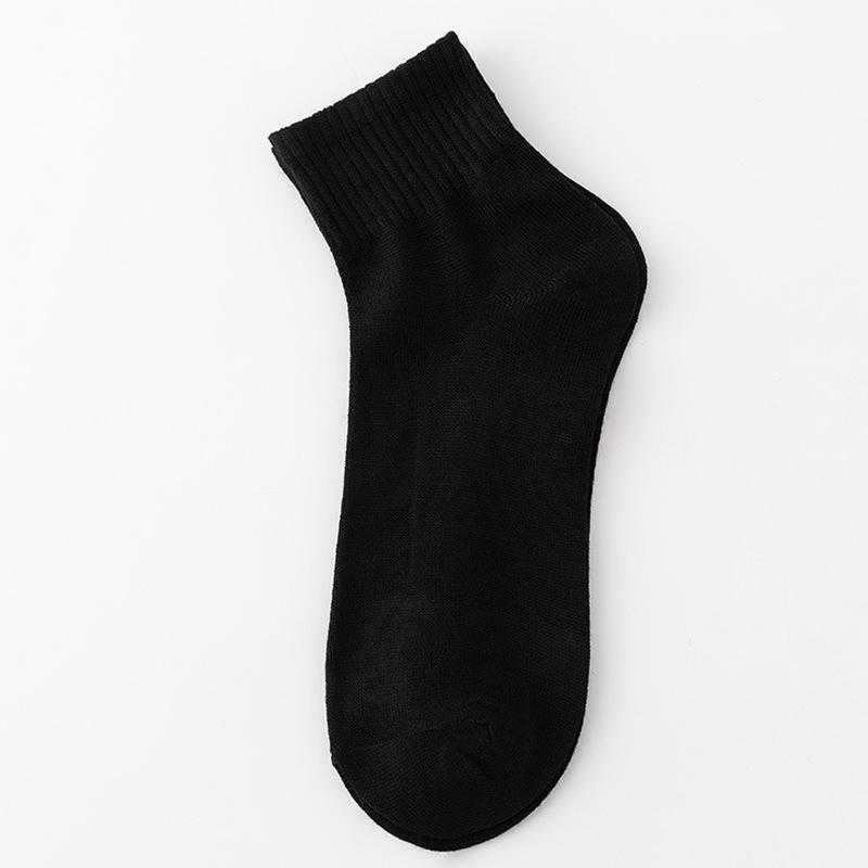Férfi Őszi Alkalmi Férfi Lélegző Sport Rövid Zokni Egyszínű Zoknik Fekete Fehér Üzleti Pamut Zokni Férfiaknak