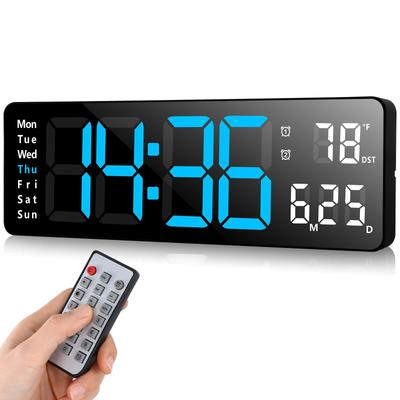 Koolertron 13 Inch Large Screen Digital Clock Wall Hanging Tabletop Capital Letters Large Alarm Clock Display Alarm Countdown Countup Stopwatch with
