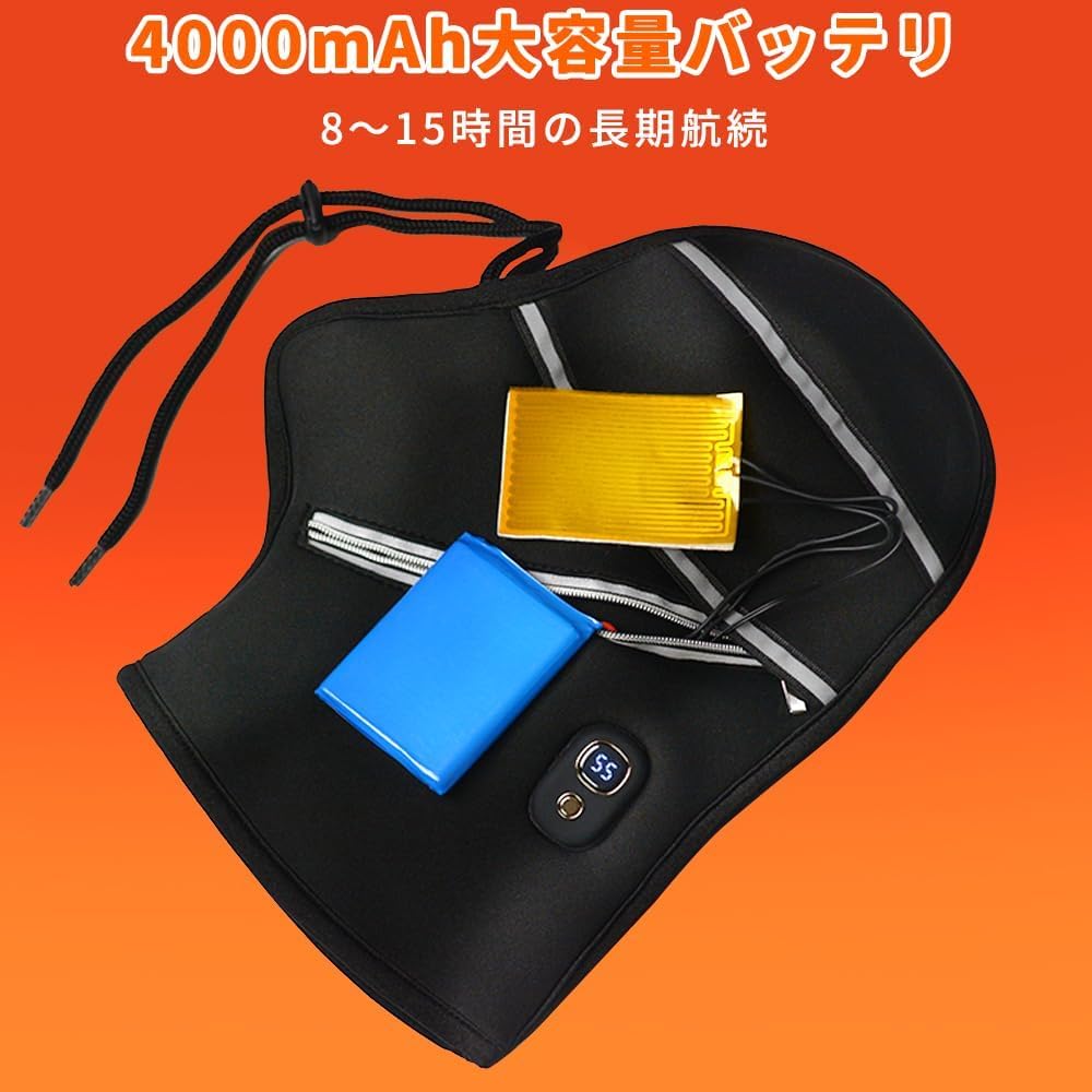 OBEST Electric Heated Handlebar Cover for Motorcycles and Intelligent Plush PI Heating 4000mAh Long Battery Night Reflective Perfect for Outdoor and