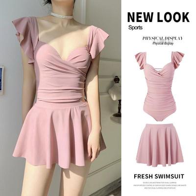 Costume da bagno intero 2025 da donna con controllo pancia e ferretto, stile gonna snellente per l'estate e le terme