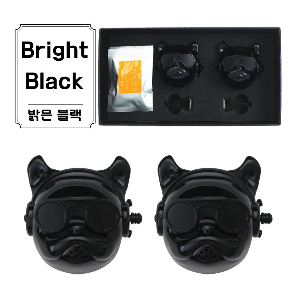 2PCS Bulldog Decoratio Black Cherry Luxury Brand Vent Fan Car Airvent Outlet Clip Interior Vehicle Decoration Car Tuyere
